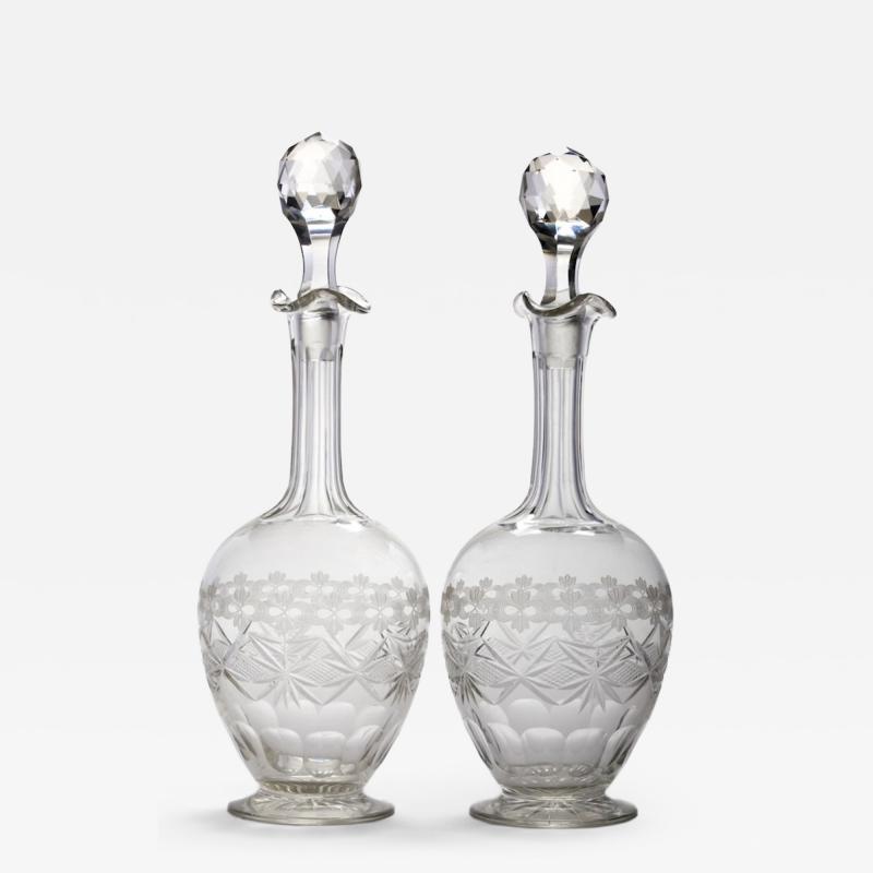 Pair of Cut Glass Decanters
