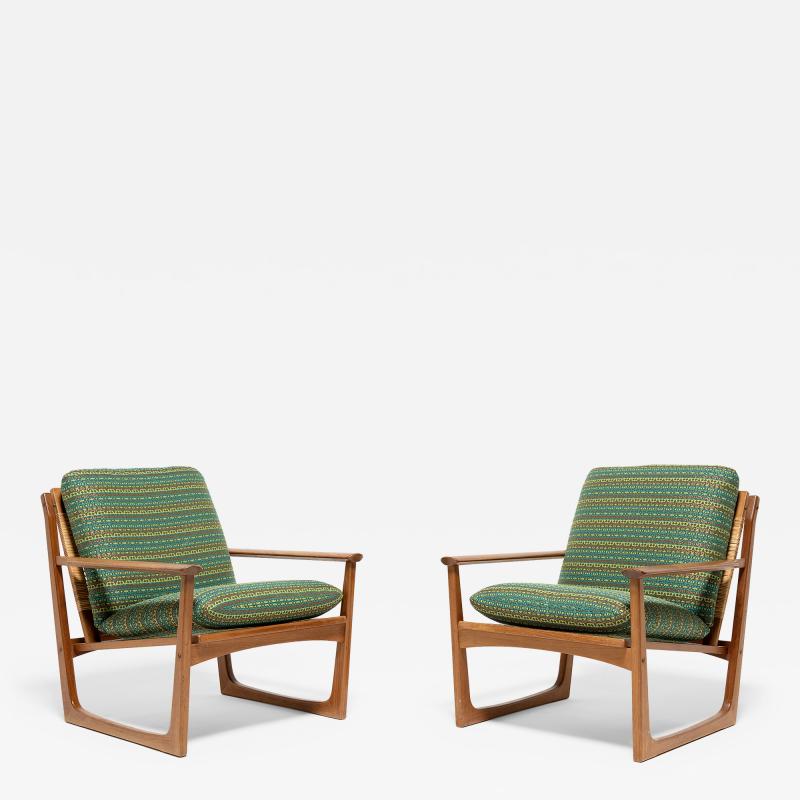 Pair of Danish Modern Cane Back Armchairs by Hans Olsen
