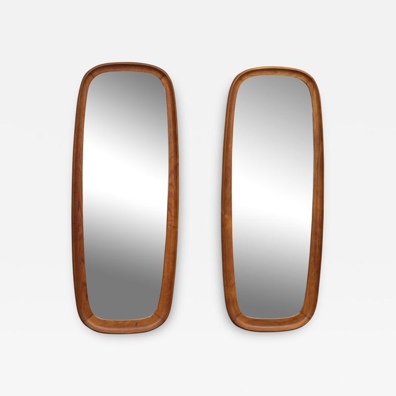 Pair of Danish Teak Wall Mirrors