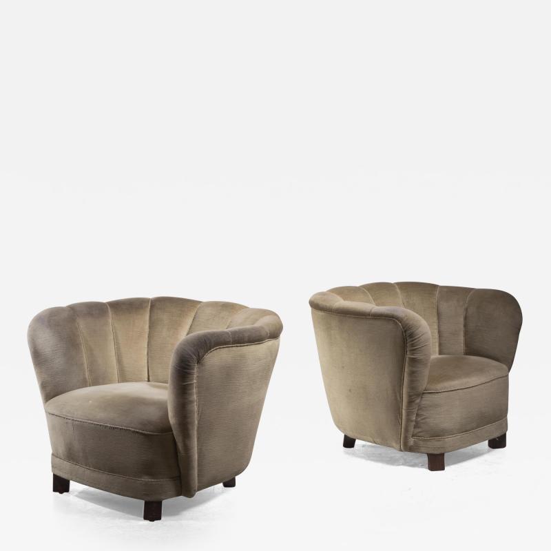 Pair of Danish club chairs