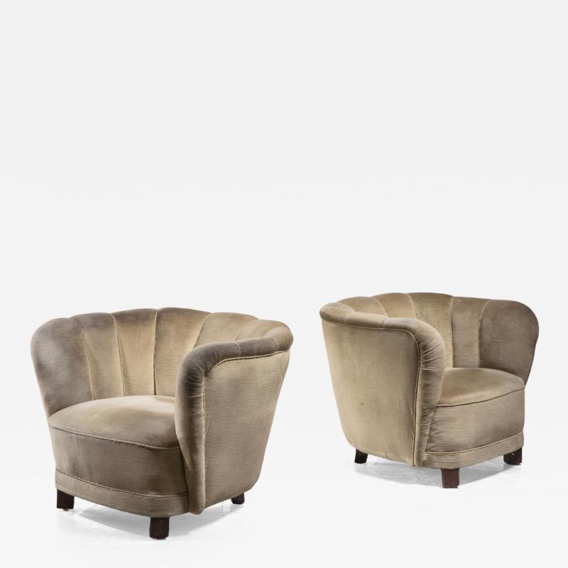 Pair of Danish club chairs
