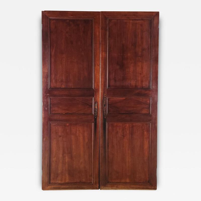 Pair of Directoire Walnut Doors France circa 1810