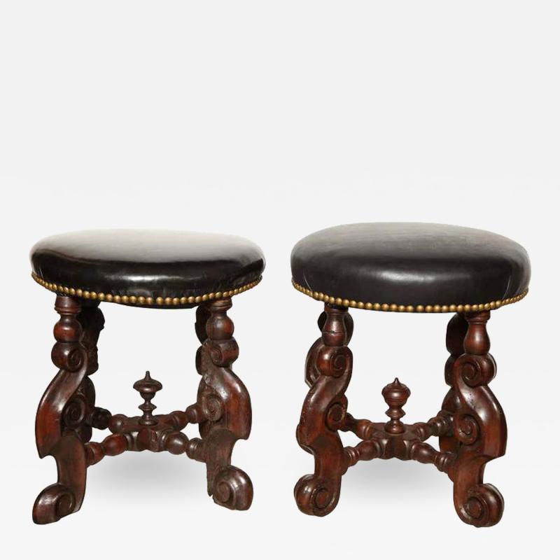 Pair of Early English Stools