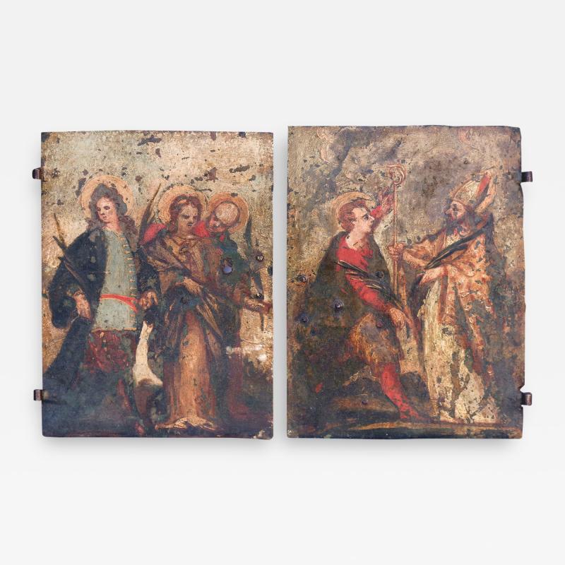 Pair of Early Oil on Copper Paintings