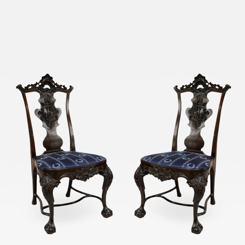 Pair of English Georgian Mahogany Side Chairs