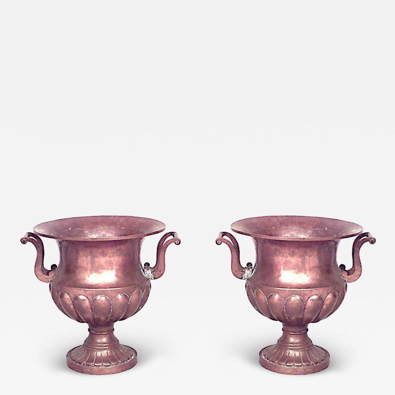 Pair of English Georgian Style Copper Urns