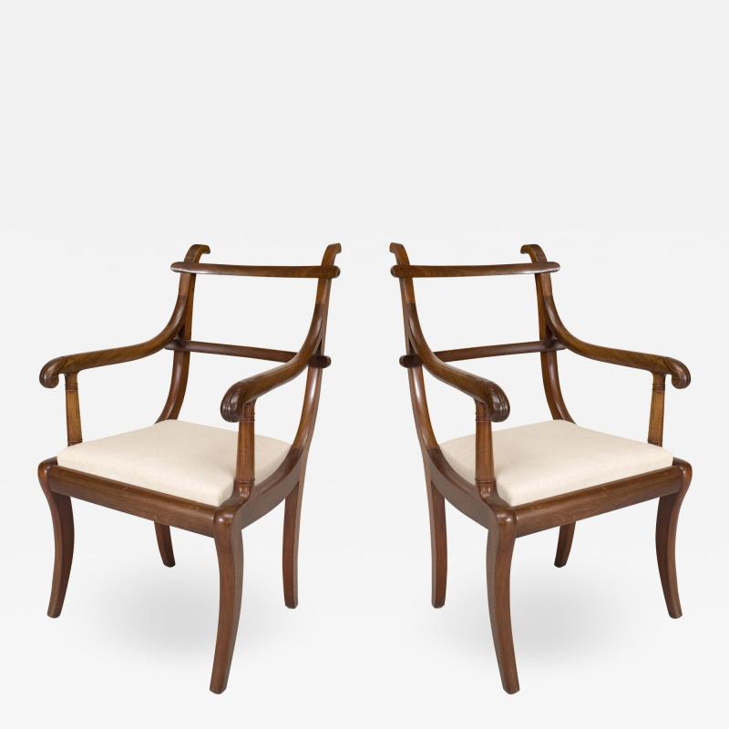 Pair of English Regency Mahogany Ladder