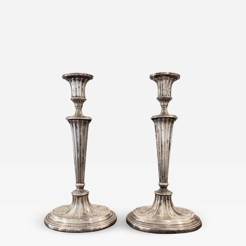 Pair of English Silver Candlesticks Hallmarked Birmingham 1901