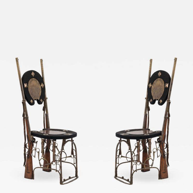 Pair of English Victorian Horseshoe Side Chairs