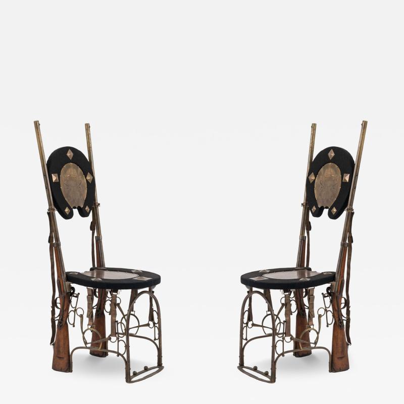 Pair of English Victorian Horseshoe Side Chairs