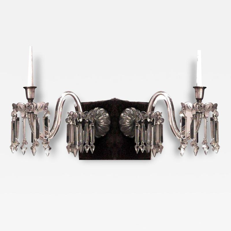 Pair of English Victorian Waterford Crystal Wall Sconces