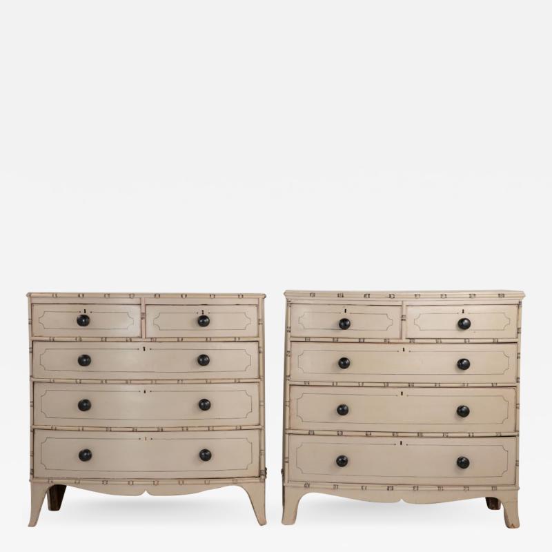 Pair of Faux Bamaboo Chests oF Drawers