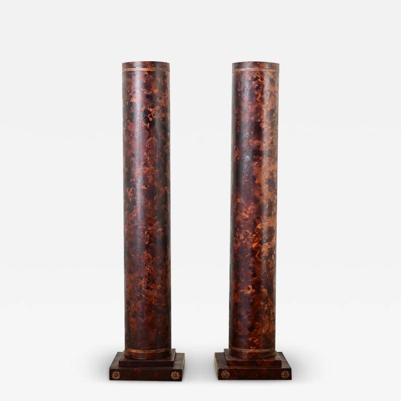 Pair of Faux Tortoise Doric Columns