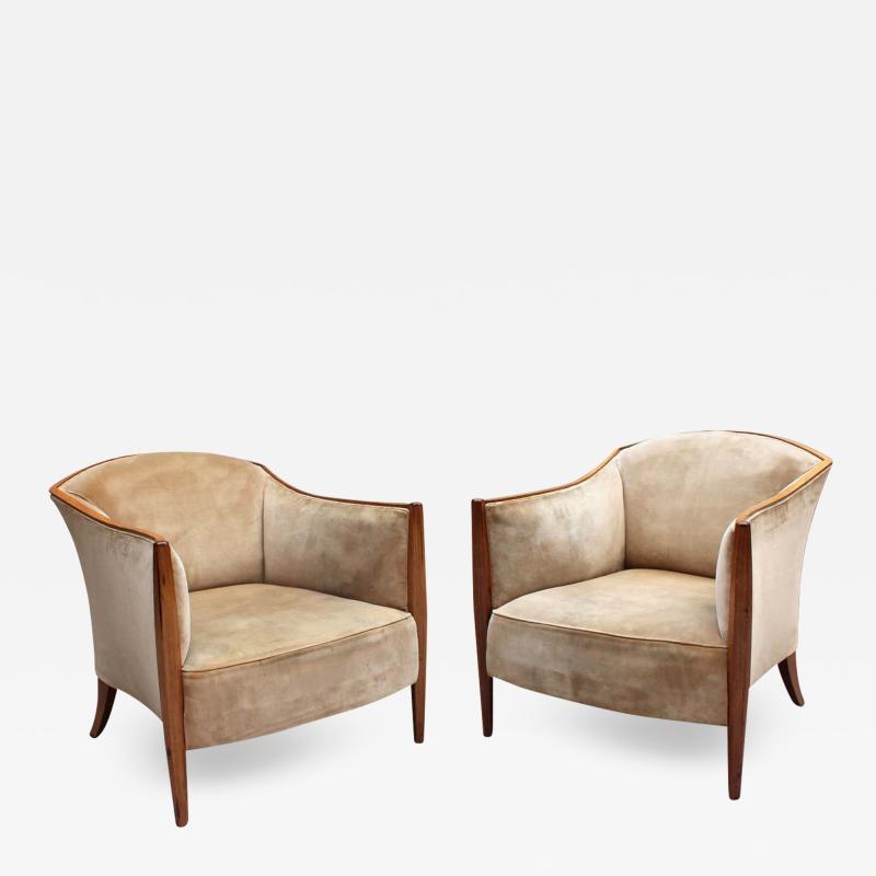 Pair of Fine French Art Deco Club Chairs