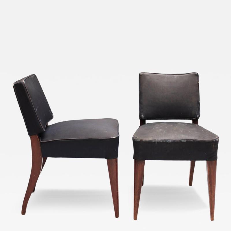 Pair of Fine French Art Deco Mahogany Side Chairs
