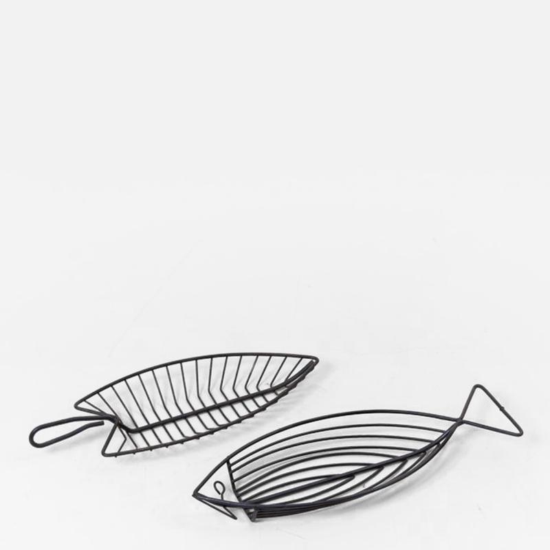 Pair of Fish Bowls in Wire