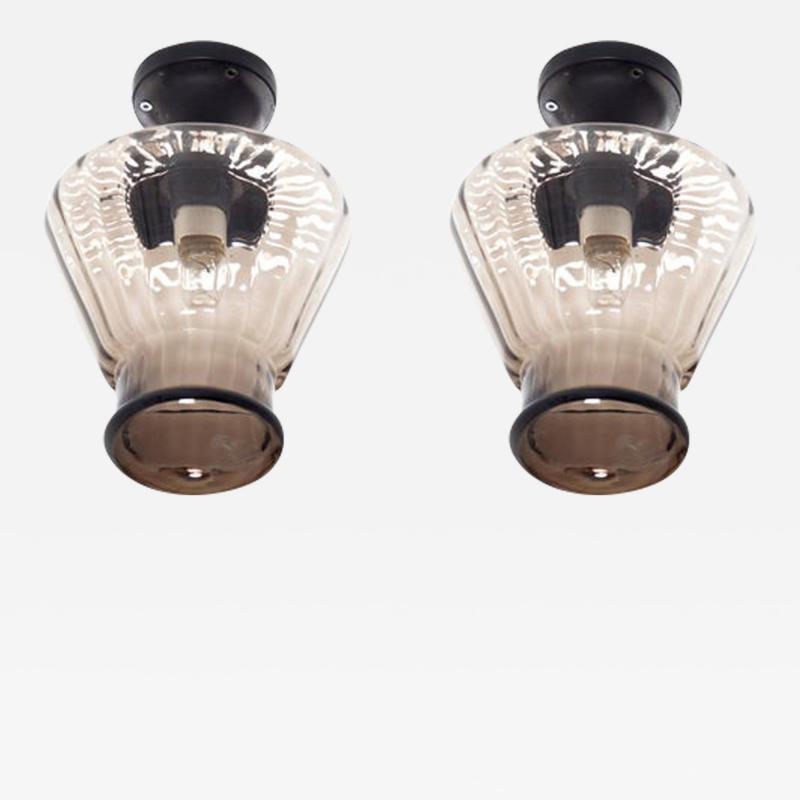 Pair of Flush Mount Outdoor Ceiling Lights Norway 1970