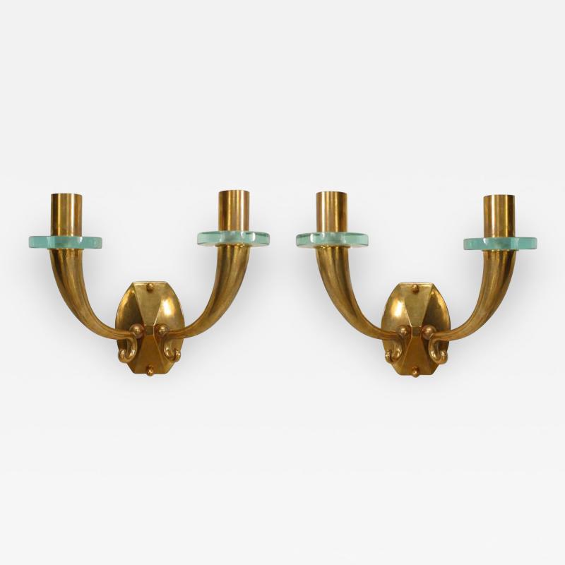 Pair of French 1940 Bronze Wall Sconces