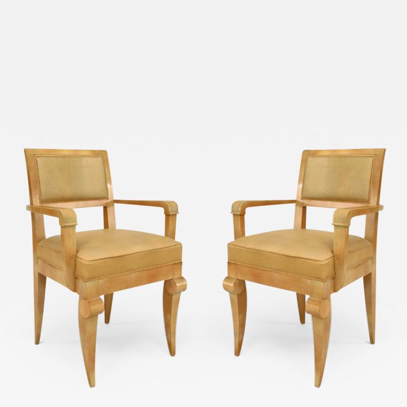 Pair of French 1940s Sycamore Armchairs
