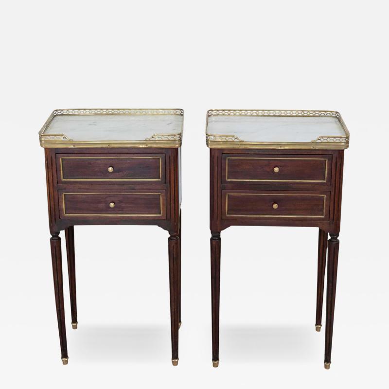 Pair of French 20th Century Louis XVI Style Bedside Tables
