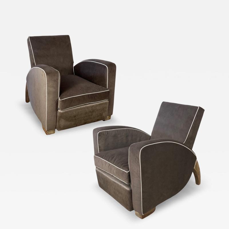 Pair of French Art Deco lounge chairs