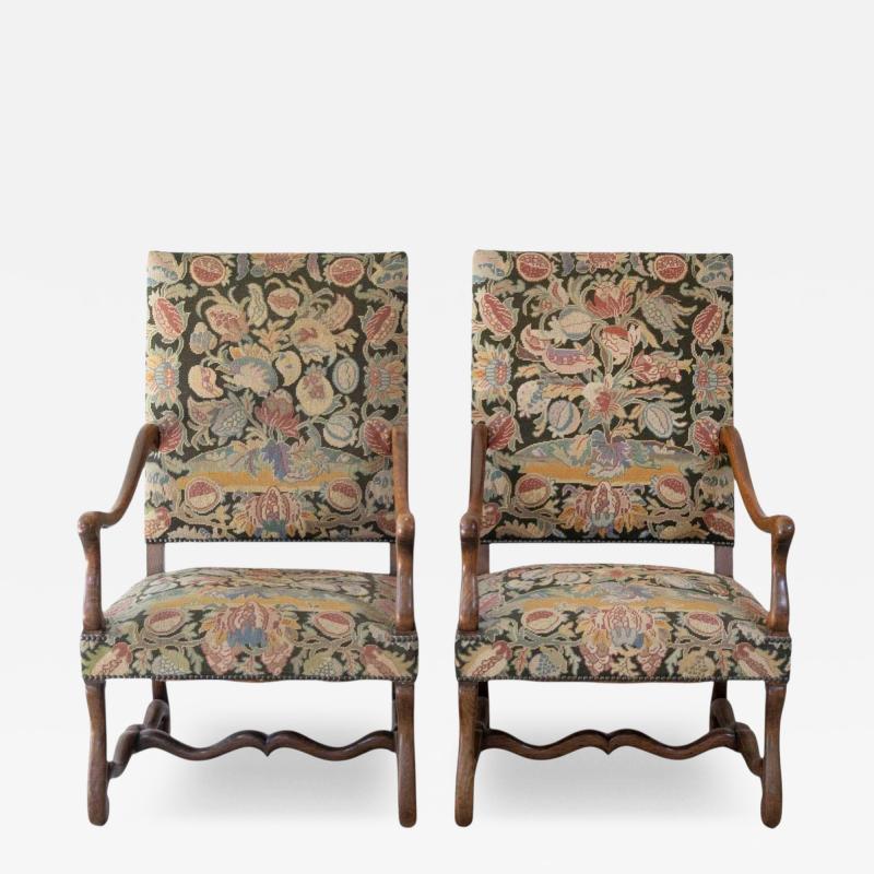 Pair of French Beech Os de Mouton Armchairs circa 1900