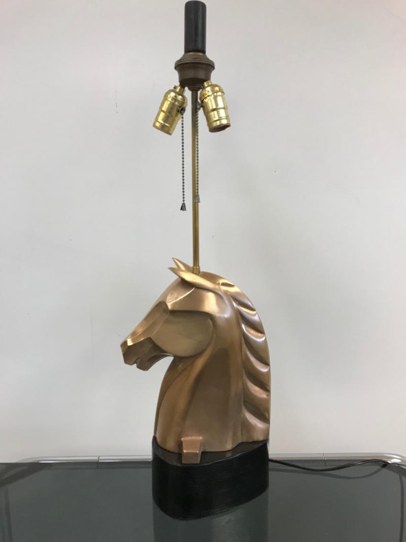 Pair Of French Bronze Horse Lamps