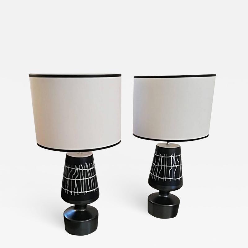 Pair of French Ceramic Table Lamps