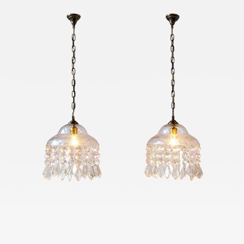 Pair of French Crystal Lights
