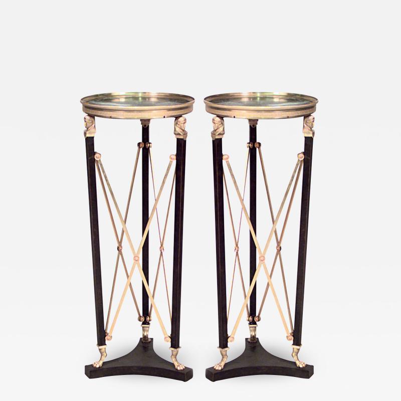 Pair of French Empire Bronze Pedestals