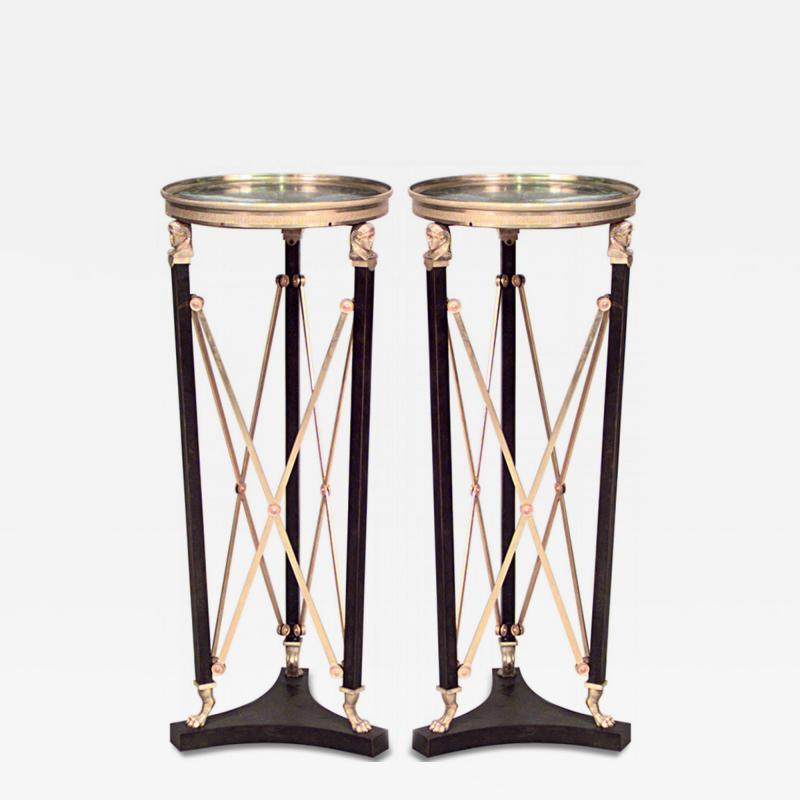 Pair of French Empire Bronze Pedestals