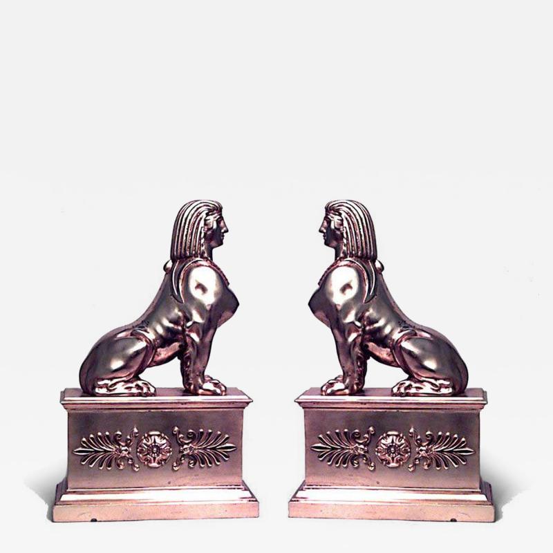 Pair of French Empire Bronze Sphinxes