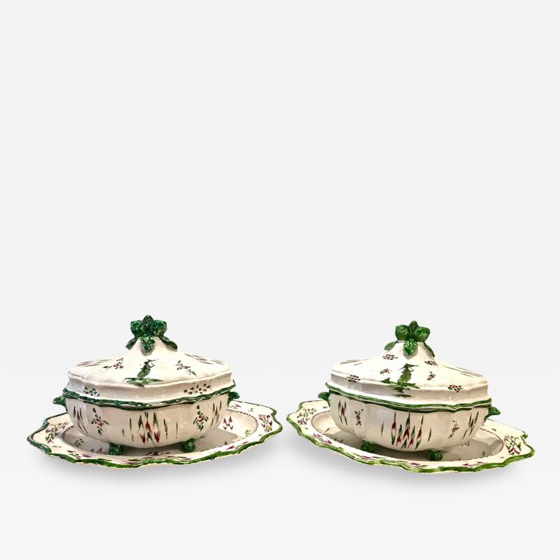 Pair of French Faience Tureens Early 19th Century