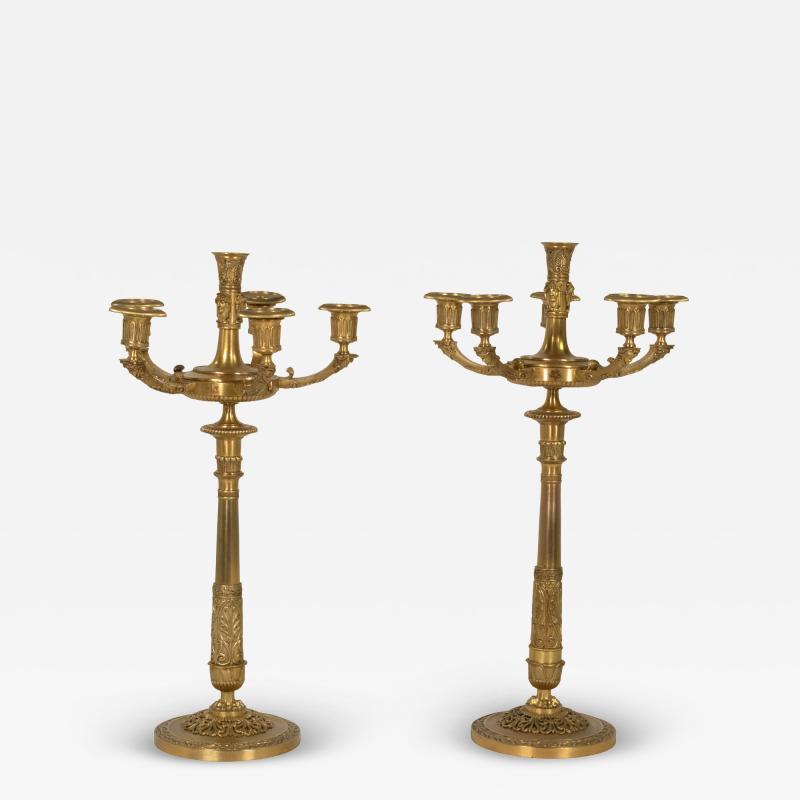 Pair of French Gilt Bronze Six Light Candelabra circa 1860