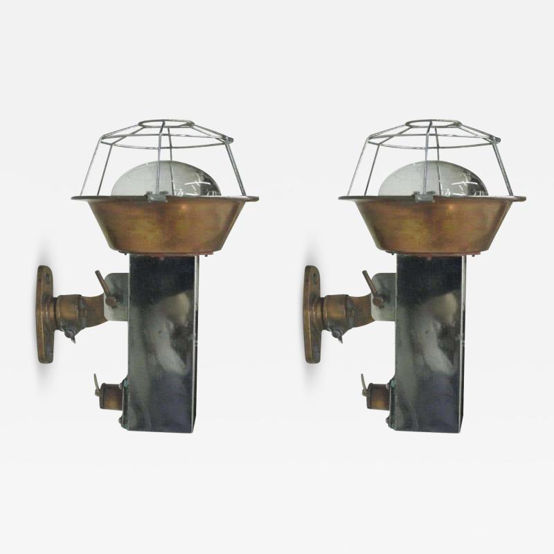 Pair of French Industrial Wall Lights or Sconces