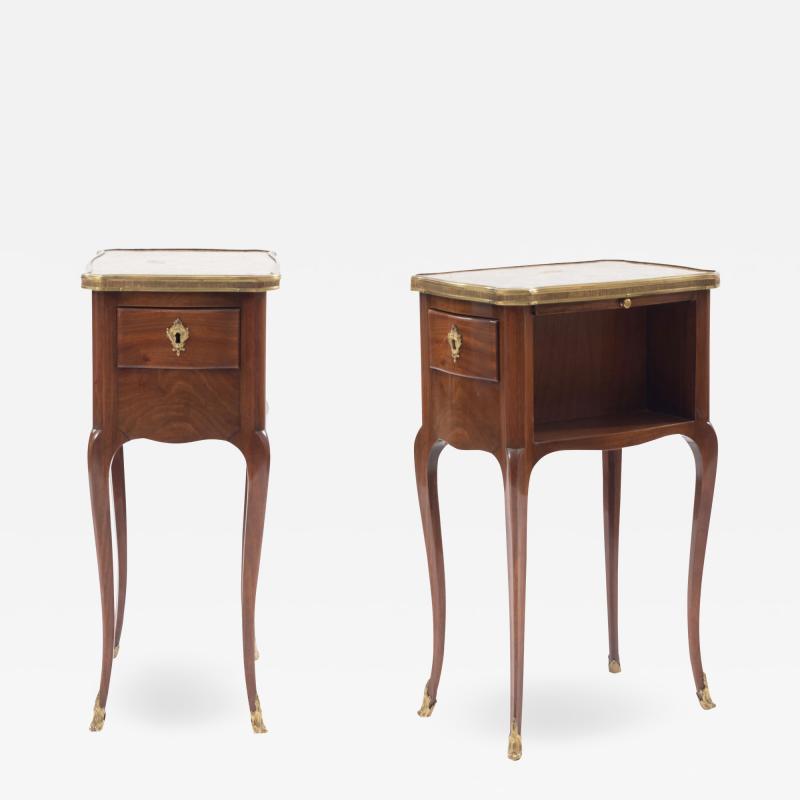 Pair of French Louis XV Marble End Tables