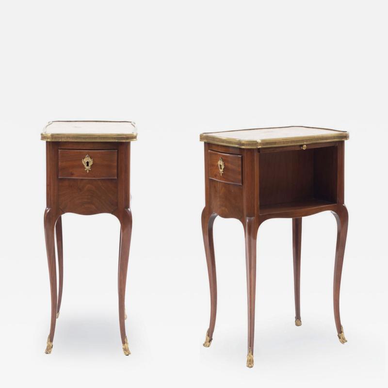 Pair of French Louis XV Marble End Tables