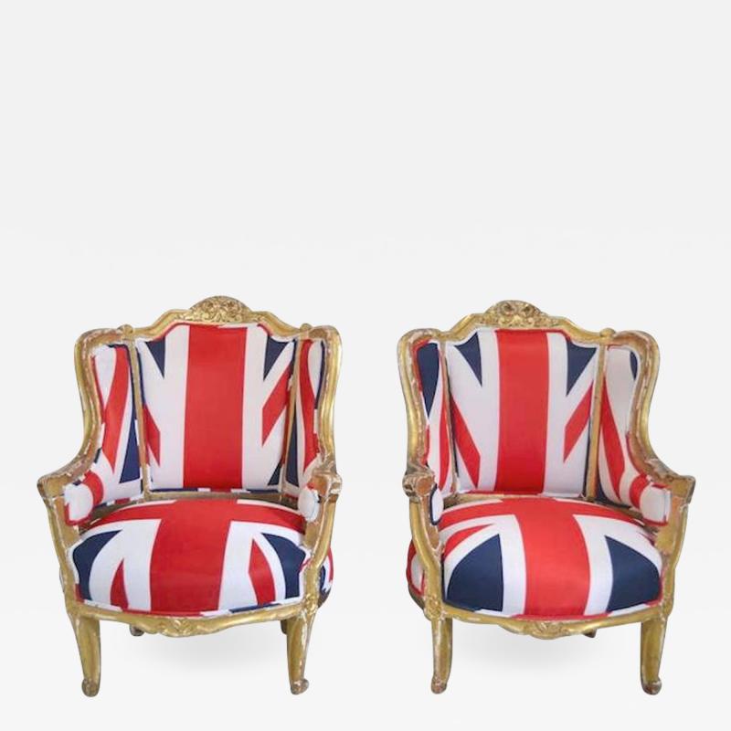 Pair of French Louis XV Style Bergeres