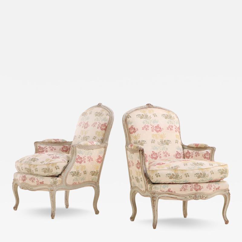 Pair of French Louis XV Style Painted Berg res C 1940