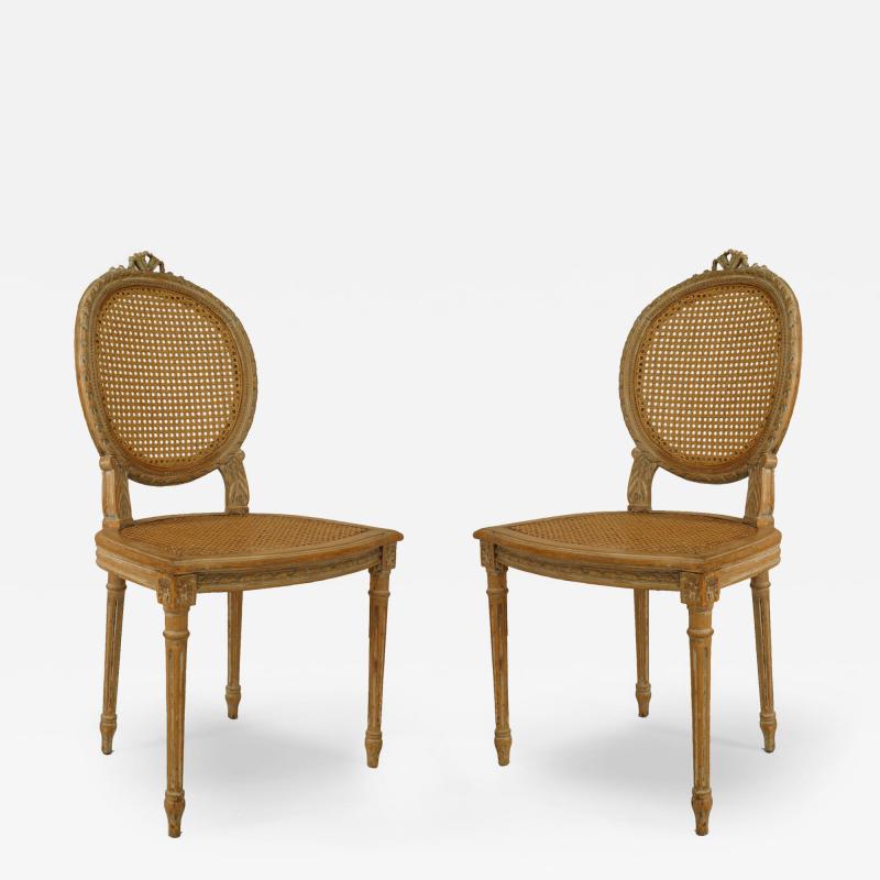 Pair of French Louis XVI Bleached Side Chairs
