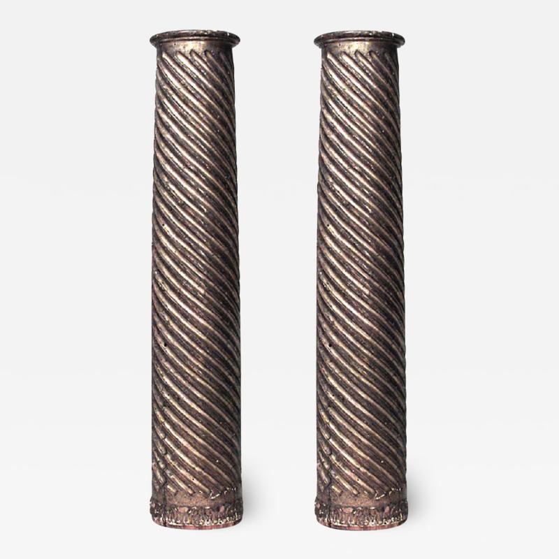Pair of French Louis XVI Gilt Column