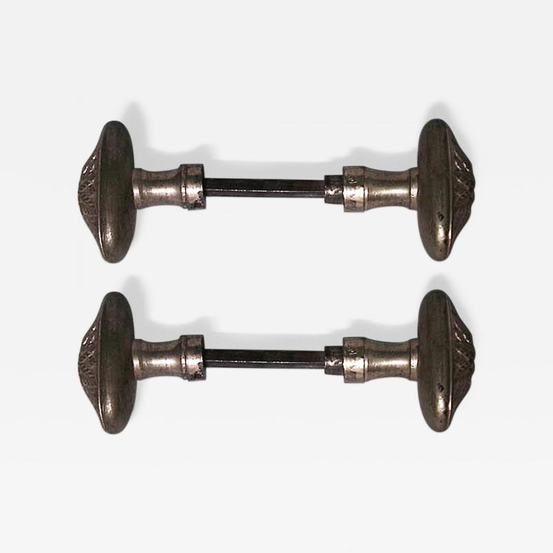 Pair of French Louis XVI Style Bronze Door Handles