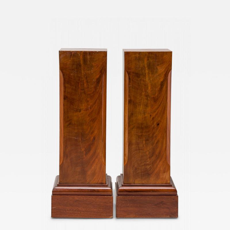 Pair of French Mid Century Square Wooden Column Pedestals