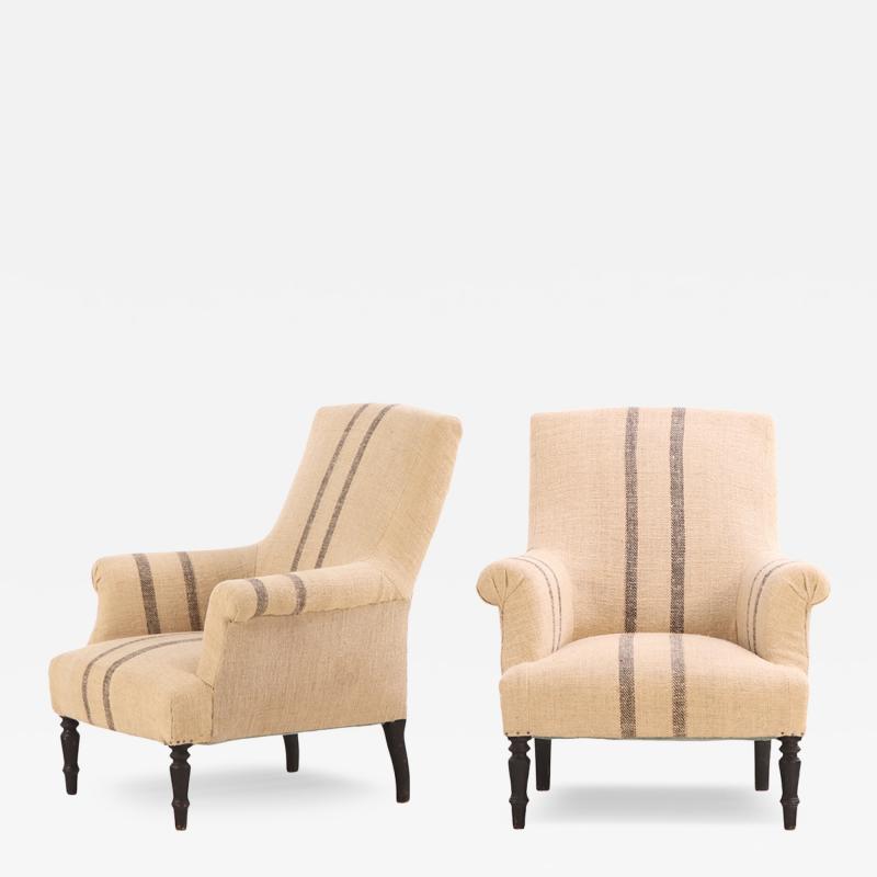 Pair of French Napoleon III Library Chairs C 1860