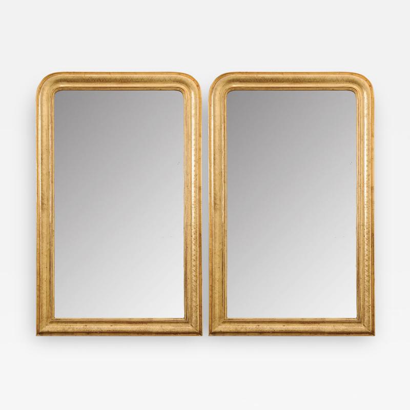 Pair of French Reproduction Louis Philippe Style Giltwod Mirrors