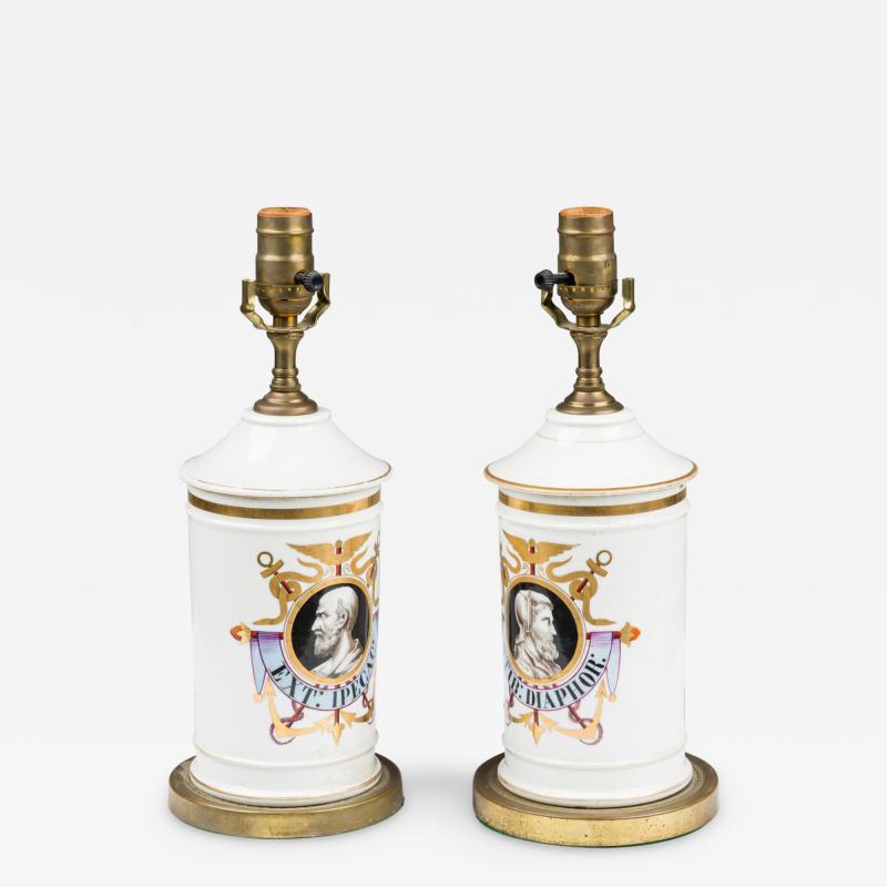 Pair of French Victorian Apothecary Jar Table Lamps