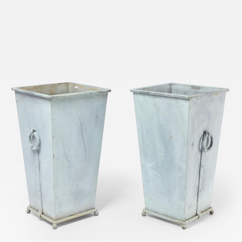 Pair of Galvanized Steel Planters