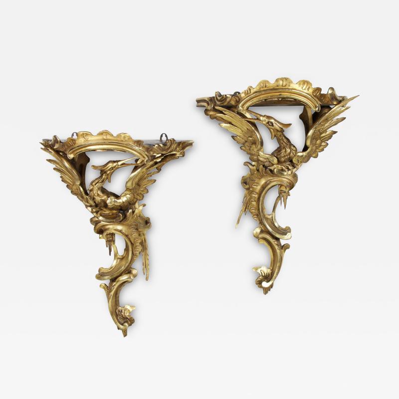Pair of George III Giltwood Wall Brackets