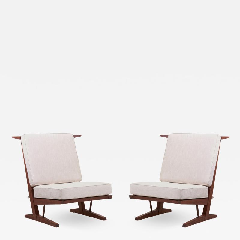 Pair of George Nakashima Conoid Lounge Chairs by Nakashima Woodworkers US 2021