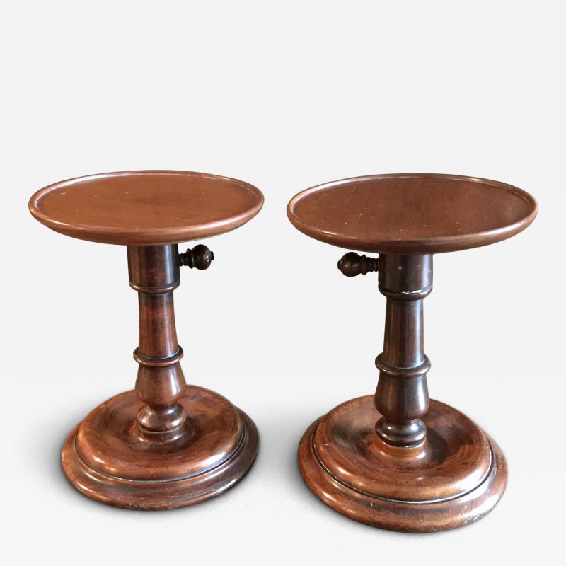 Pair of Georgian Mahogany Adjustable Candle Stands